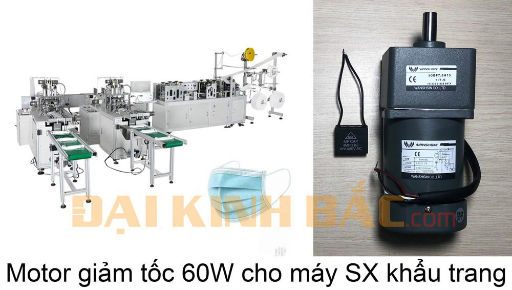 motor hộp số máy làm khẩu trang