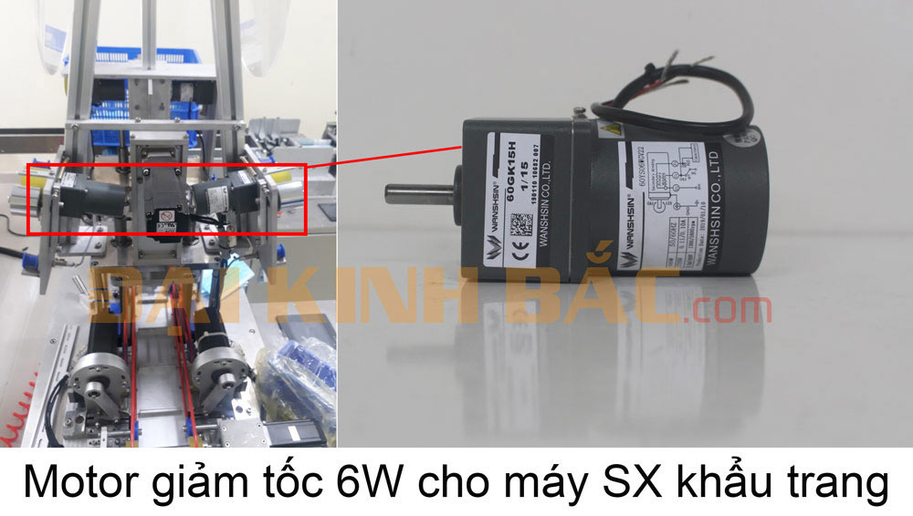 motor hộp số máy làm khẩu trang