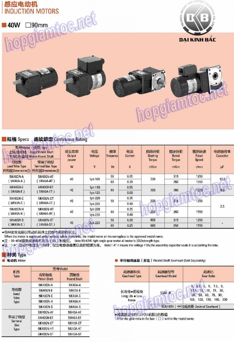 5ik40gn-c, 5ik40gn-a, 5ik40gn-e, 5ik40gn-h, 5ik40gn-s