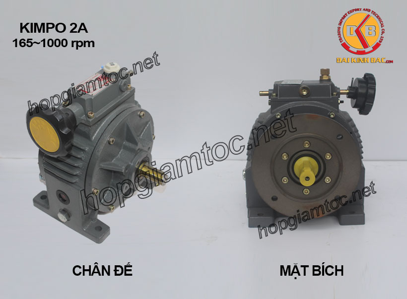 Điều tốc cơ Kimpo 2HP 165~1000 RPM loại chân đế và mặt bích 